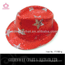 Wholesale sequin fedora hat with stars